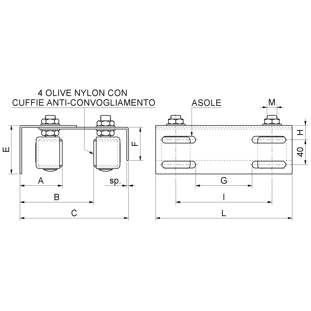 Adjustable Guide Plate with Olives for Sliding Gate