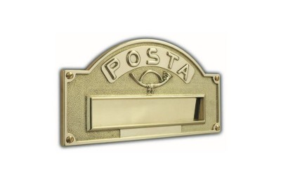 Classic Letterbox Plate in Brass Silmec S670 for Recessed Wall