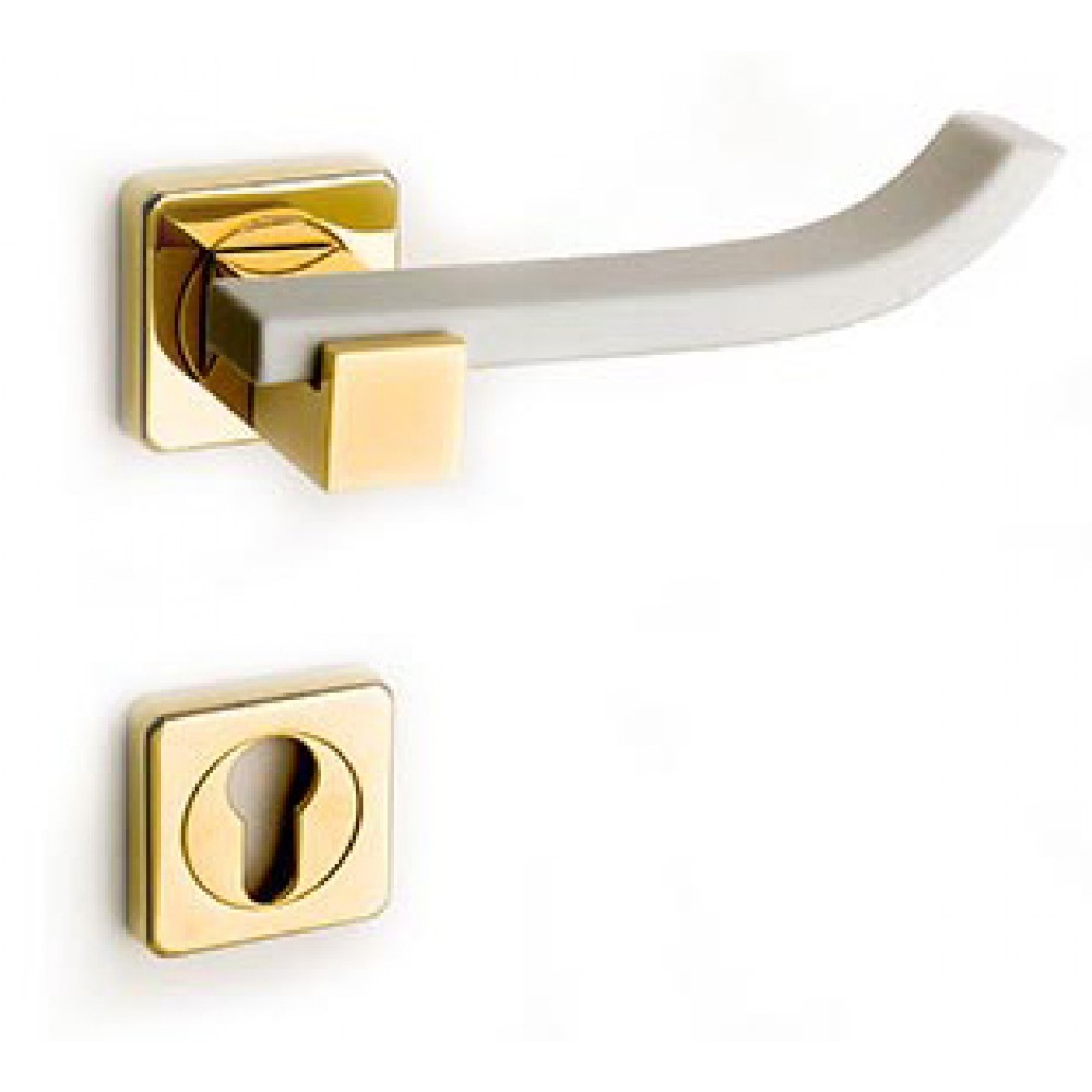 Plus Up Corian White Door Handle on Square Rosette Fashion Line PFS Pasini