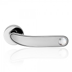 Point Crystal Polished Chrome Door Handle With Swarovski Crystal Linea Calì Design