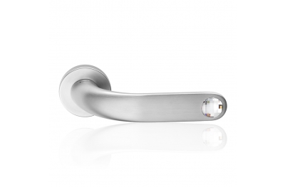 Point Satin Chrome Door Handle With Swarovski Crystal Linea Calì Design