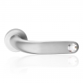 Point Crystal Satin Chrome Door Handle With Swarovski Crystal Linea Calì Design