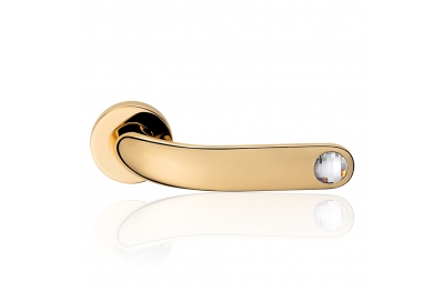 Point Crystal Gold Plated Door Handle With Swarovski Crystal Linea Calì Design