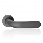 Point Satin Anthracite Finish Door Handle With Rose With Sophisticated Shape Linea Calì Design