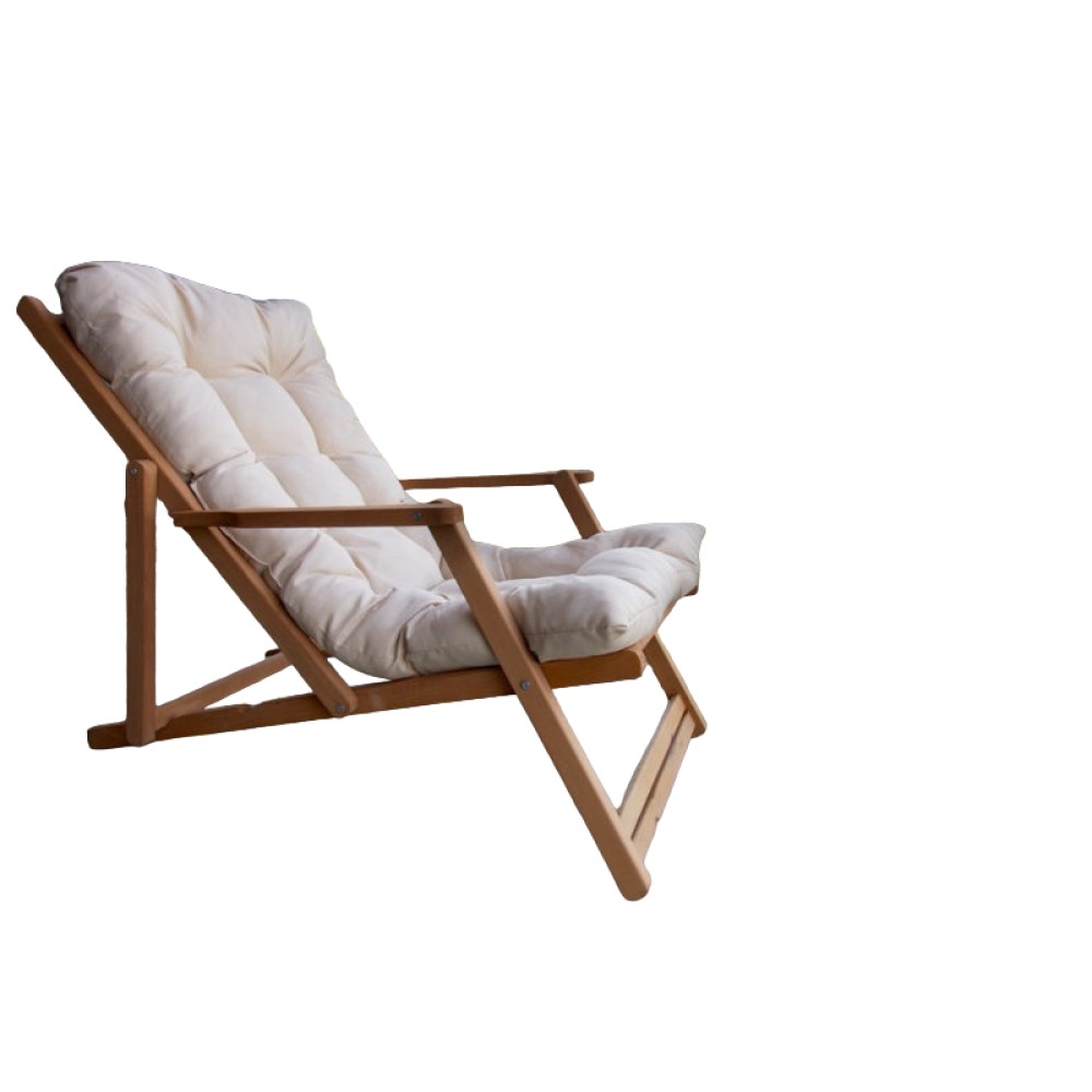 Adjustable Wooden Armchair Itaca Losa with Removable Cushion