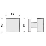 Square Door Knob Arieni 906 60x60 mm with 50x50 mm Rose