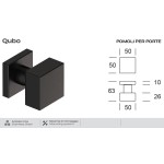 Fixed Square Knob Reguitti Stainless Steel Qubo 2Q0