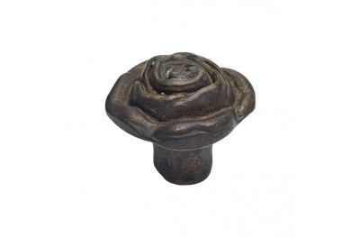 Classic Cabinet Knob Linea Calì Rose PB with Aged Brass Finishing