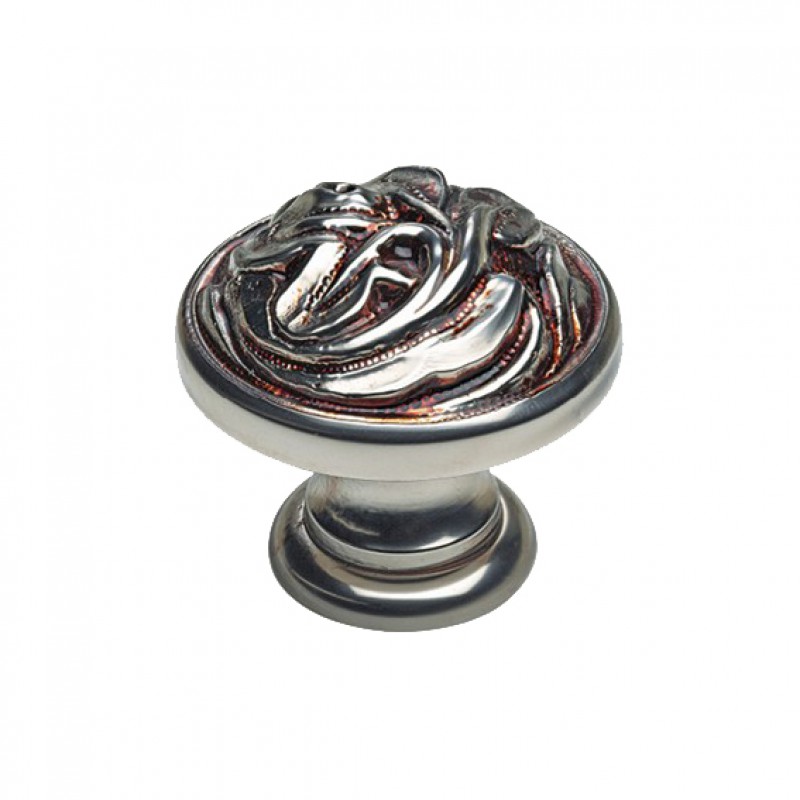Classic Cabinet Knob Linea Calì Vintage PB with French Silver Finishing