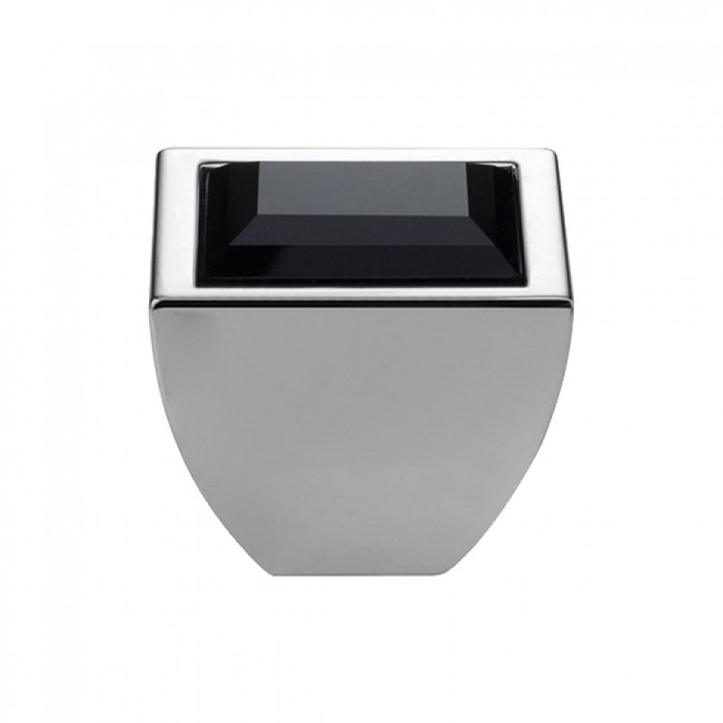 Furniture Knob Linea Calì Elios Crystal CR with Black Jet Swarowski®