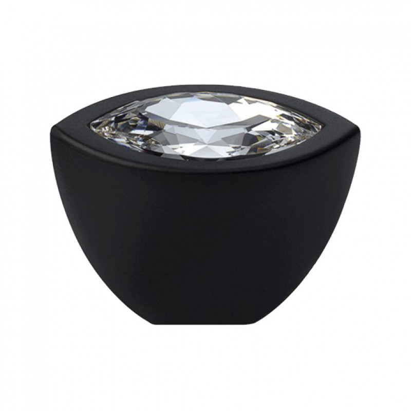 Furniture Knob Linea Calì Elipse Crystal PB with Swarowski® Matt Black