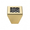 Cabinet Knob Linea Calì Mesh Crystal PB with Black Swarowski® Gold Plated