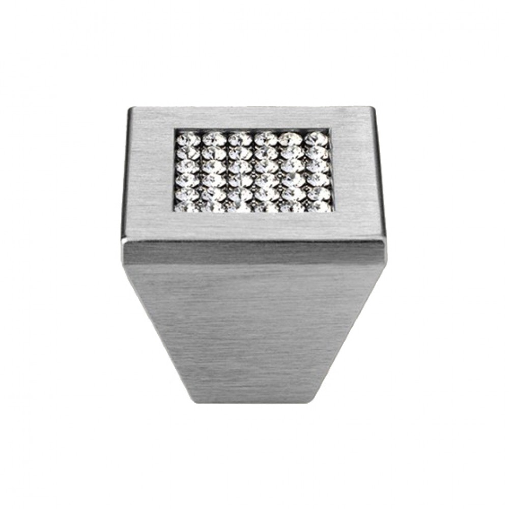 Furniture Knob Linea Calì Mesh Crystal PB with Mesh Swarowski® Satin Chrome