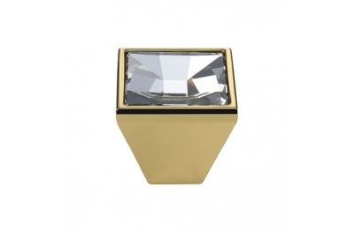 Furniture Knob Linea Calì Mirror PB with Swarowski® Gold Plated