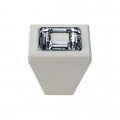 Cabinet Knob Linea Calì Ring Crystal PB with Swarowski® Matt White