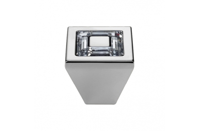 Furniture Knob Linea Calì Ring Crystal PB with Swarowski® Polished Chrome