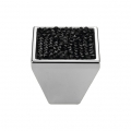 Cabinet Knob Linea Calì Rocks PB with Black Jet Swarowski® Polished Chrome