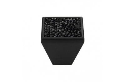 Furniture Knob Linea Calì Rocks PB with Black Jet Swarowski® Matt Black