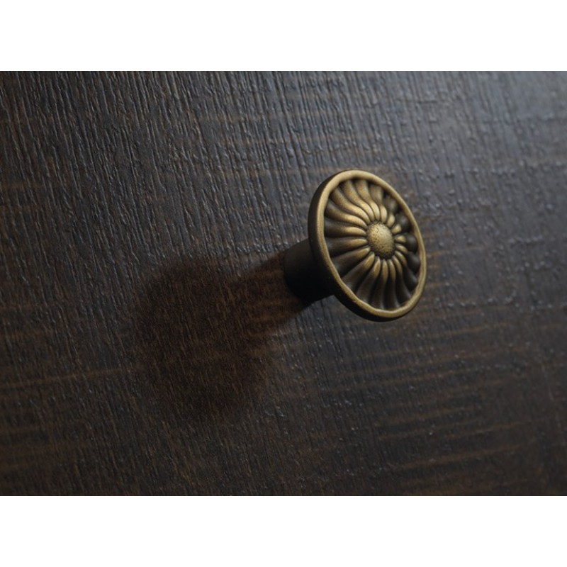 Furniture Vintage Knob Linea Calì Crystal DAISY PB in Bronzed Brass
