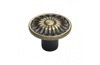 Furniture Vintage Knob Linea Calì Crystal DAISY PB in Bronzed Brass