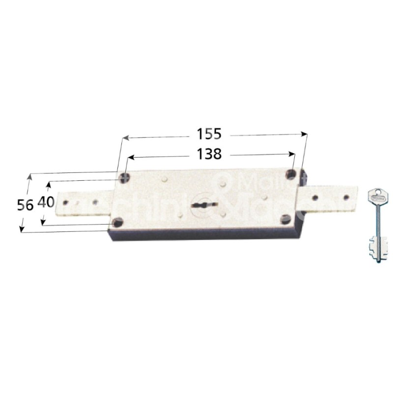 Potent 1600 Lock for Central Shutter Double Bitted