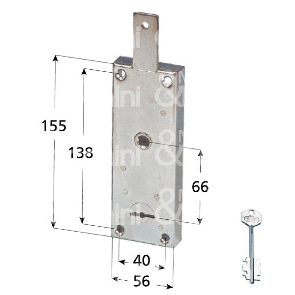Potent 1640 Lock for Tilt Door Double Bitted