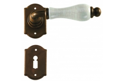 Prague Galbusera Door Handle with Rosette and Escutcheon Plate