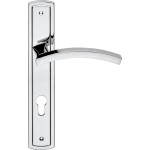 Linea Calì Profilo Door Handle with Plate Brass Finish of Your Choice