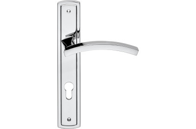 Linea Calì Profilo Door Handle with Plate Brass Finish of Your Choice
