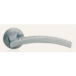 Profilo Mesh Satin Chrome Door Handle on Rosette Linea Calì Crystal