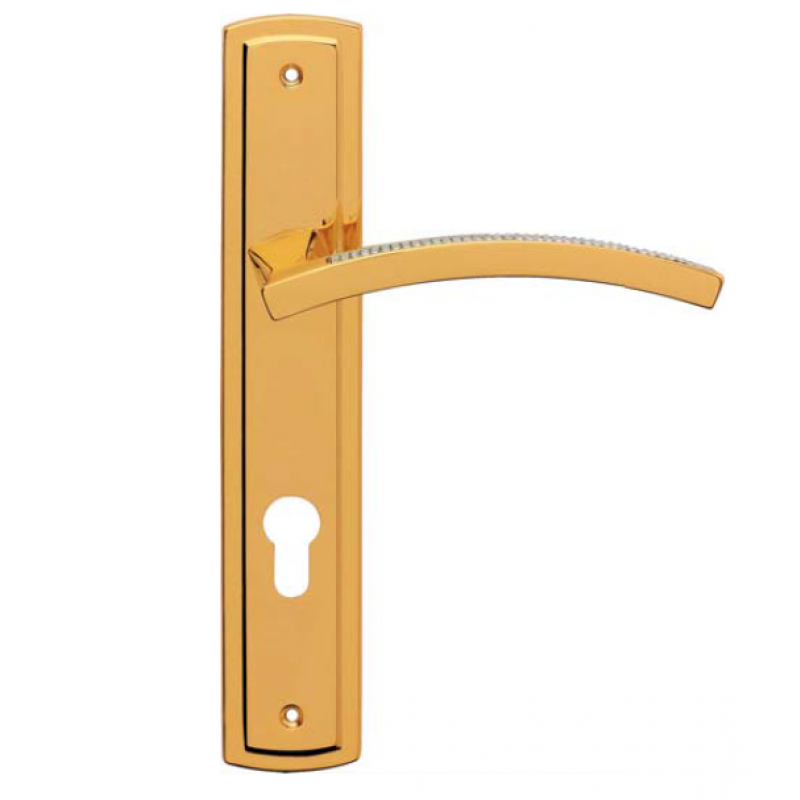 Profilo Mesh Door Handle on Plate Linea Calì Crystal