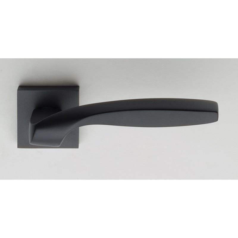 Quadrata Fashion Line Pasini Brass Door Handle with Rosette and Escutcheon Plate