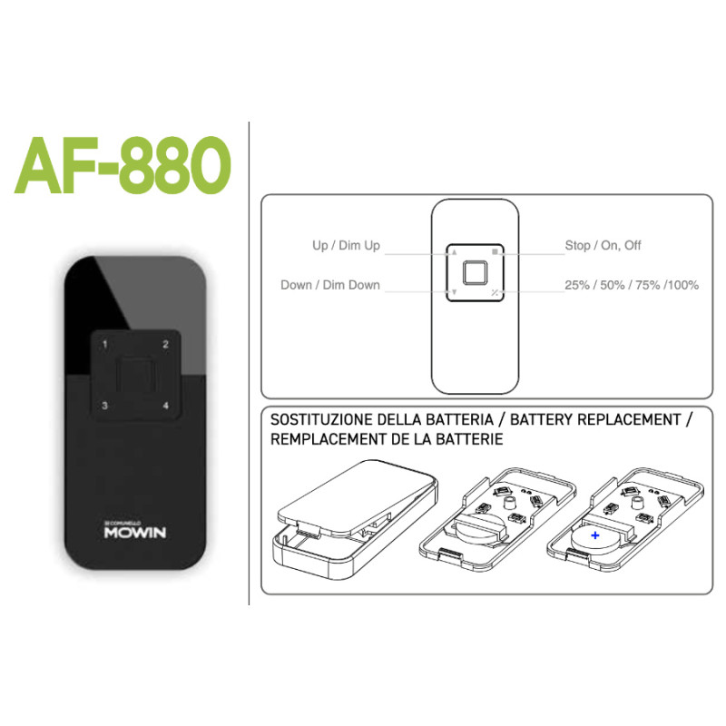 Comunello AF 880 1 Channel Remote Control 433.92 MHz Rolling Code