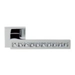Reflex Polished Chrome Door Handle on Rosette Linea Calì Crystal