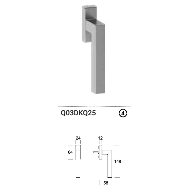 Reguitti Genève Q03 / 9QM Window Handle DK