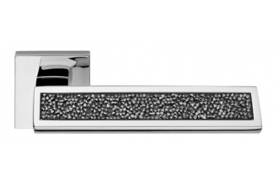 Riflesso Grey Rocks Door Handle on Rosette Linea Calì Crystal