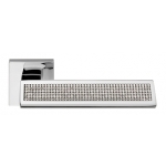 Riflesso Mesh Polished Chrome Door Handle on Rosette Linea Calì Crystal