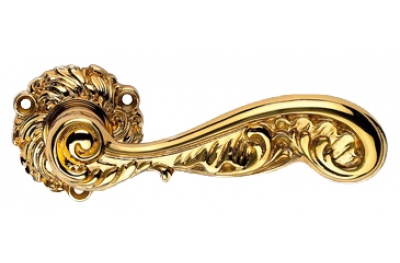 Rococò Gold Plated Door Handle on Rosette Linea Calì Vintage