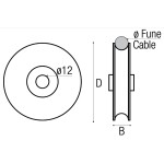 Wheel for Up-and-over Door in Steel with Round Groove