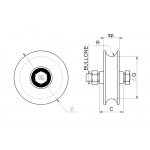 Wheel Round Groove 2 Bearings Sliding Gate Combiarialdo