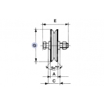 Wheel for Sliding Gates 1 Ball Bearing V Groove Various Diameters IBFM