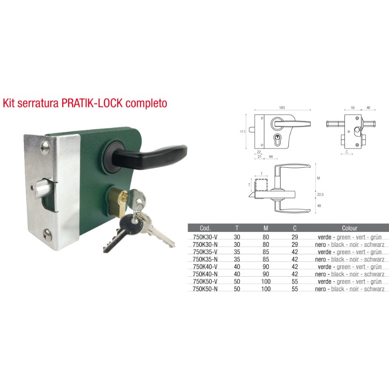 Gate Lock Pratik-Lock Manual Complete Kit