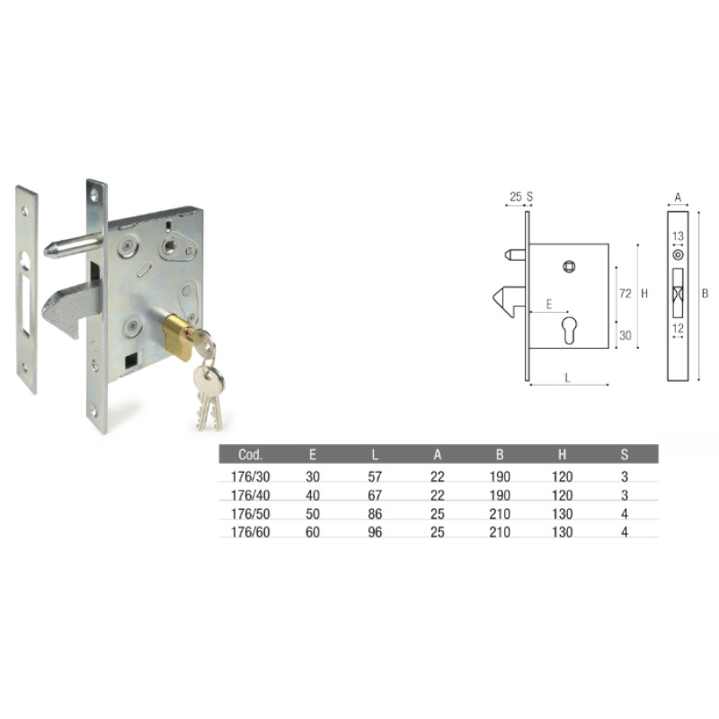 Hook Lock for Sliding Gate Entry 30 40 50 60 mm