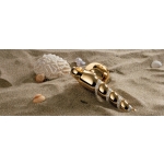 Shell Mesh Gold Plated Door Handle on Rosette Linea Calì Crystal