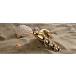 Shell Mesh Gold Plated Door Handle on Rosette Linea Calì Crystal