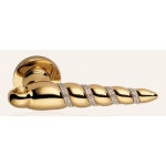 Shell Mesh Gold Plated Door Handle on Rosette Linea Calì Crystal