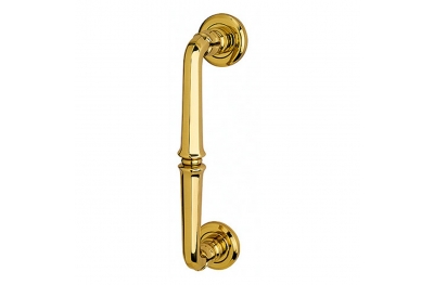 Siena Straight Pull Handle With Roses With Screw Covers in Brass for Condominium Not Passing Bal Becchetti