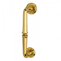 Siena Straight Pull Handle With Roses With Screw Covers in Brass for Condominium Not Passing Bal Becchetti