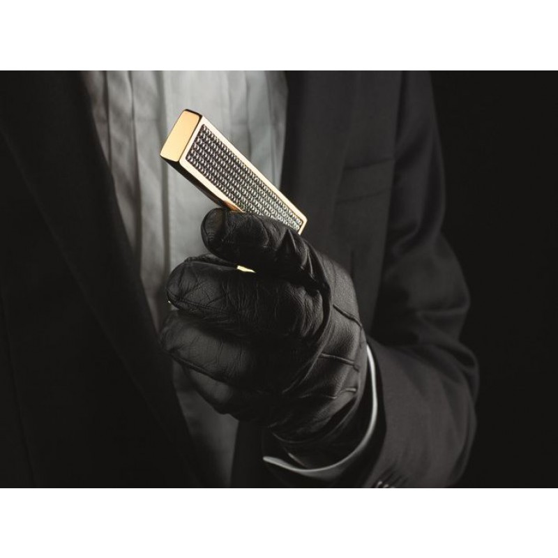 Sintesi Mesh Gold Plated Door Handle on Rosette Linea Calì Crystal