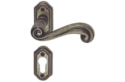 Sirio Classique PFS Pasini Brass Door Handle with Rose and Escutcheon